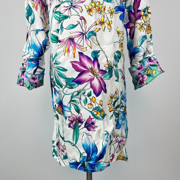 NWOT Johnny Was Floral Long Sleeves Embroidered Button-Down Shirt Dress Size S - Picture 8 of 16